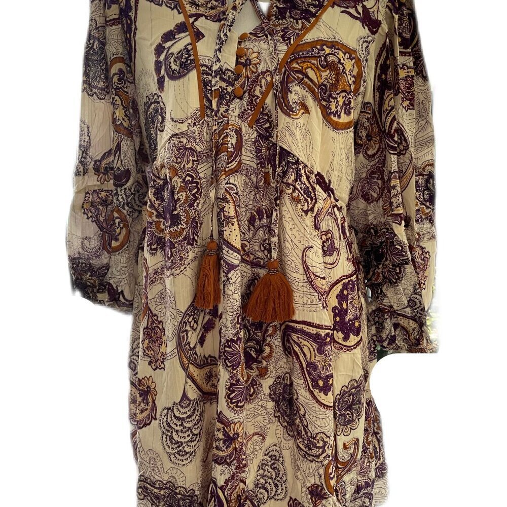 Band Of The Free Boutique NWT White & Paisley Dress - Picture 12 of 13